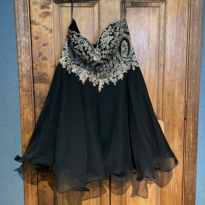Short black and gold dress